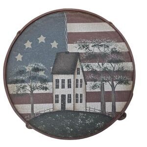 Vintage Cardboard Drum/Box with Americana Theme